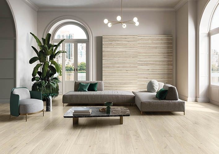 Carrelage aspect bois moderne grand format ANDRIA BLANC 20X120- 1,44 m² - 1