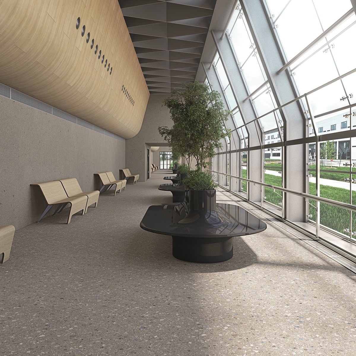 Carrelage grand format aspect terrazzo JACEE GRIS 120X120- 1,44 m² - 1