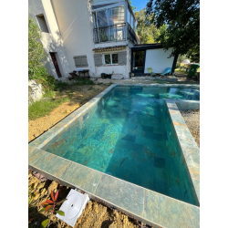 Carrelage piscine effet pierre naturelle OXFORD BALI VERT 30x60 cm R9 - 1.26 m² - zoom