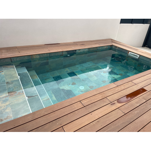 Carrelage piscine effet pierre naturelle OXFORD BALI VERT 30x60 cm R9 - 1.26 m² Savoia