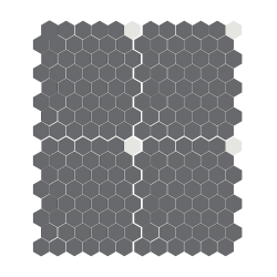 Mosaïque mini tomette hexagonale 30x30 cm SIXTIES SHAPES mate Grey & White - 1 m² Togama