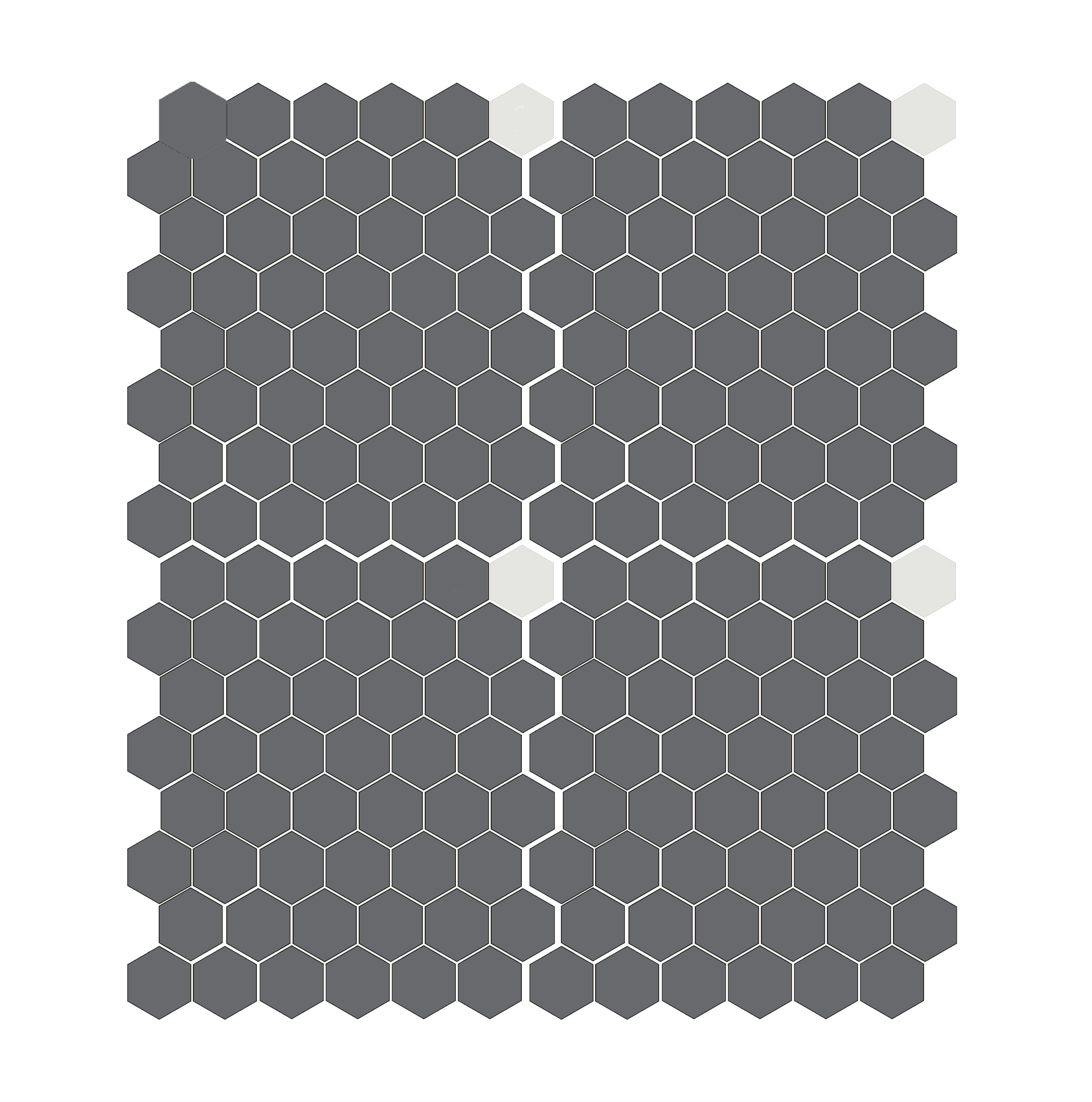 Mosaïque mini tomette hexagonale 30x30 cm SIXTIES SHAPES mate Grey & White - 1 m² - 2