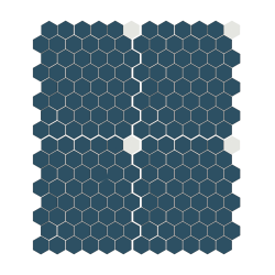 Mosaïque mini tomette hexagonale 30x30 cm SIXTIES SHAPES mate Blue & White - 1 m² 