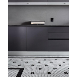 Mosaïque mini tomette hexagonale 30x30 cm SIXTIES SHAPES mate FLOR 60Y - White&Black - 1 m² - zoom