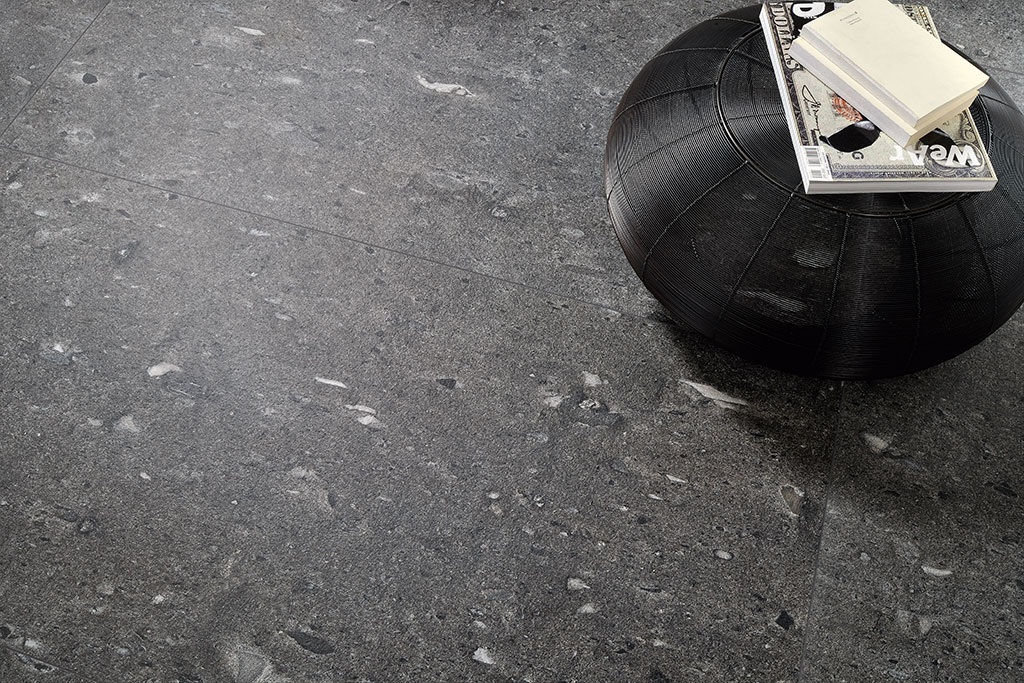 Carrelage brillant grès cérame effet pierre MAITLAND BLACK 60X60 - 1,44m² - 2