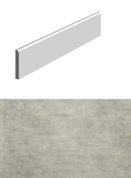 Plinthe pour carrelage pour sol imitation BETON GRIS 8x34 cm - 1 unité - 2