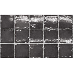 Carrelage noir effet zellige ALTEYA BLACK 10X10 - 0.50 m² - zoom