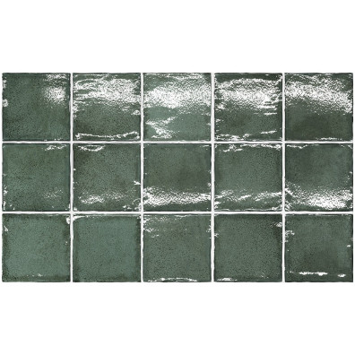 Carrelage effet zellige ALTEYA PINE GREEN 10X10 - 0.60 m²