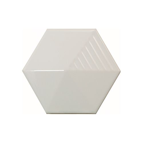 Faïence hexagonale décorée à relief MAFINGA UMBRELLA LIGHT GREY 12,4X10,7 cm - 0,36 m² Equipe
