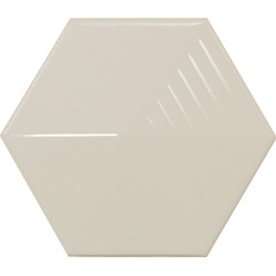 Faïence hexagonale décorée à relief MAFINGA UMBRELLA GREIGE 12,4X10,7 cm - 0,36 m² Equipe