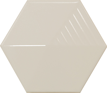 Faïence hexagonale décorée à relief MAFINGA UMBRELLA GREIGE 12,4X10,7 cm - 0,36 m² - zoom