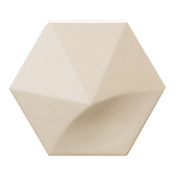 Faience hexagonale à relief MAFINGA OBERLAND CREAM 12,4X10,7 cm - 0,36 m² - zoom