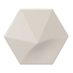Faience hexagonale à relief MAFINGA OBERLAND GREIGE 12,4X10,7 cm - 0,36 m² - zoom