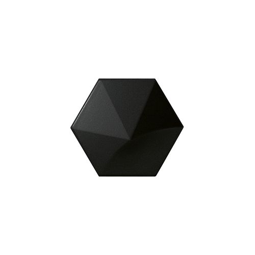 Faience hexagonale à relief MAFINGA OBERLAND BLACK MATT 12,4X10,7 cm - 0,36 m² Equipe