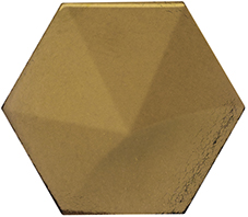 Faience hexagonale à relief MAFINGA OBERLAND METALLIC 12,4X10,7 cm - 0,36 m²