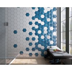 Faience hexagonale à relief MAFINGA OBERLAND ELECTRIC BLUE 12,4X10,7 cm - 0,36 m² Equipe