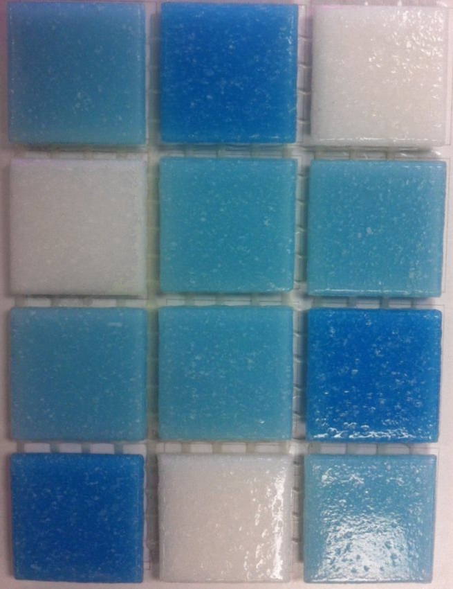 Mosaique piscine Mix Blanc Bleu Swimming 32.7x32.7 cm - 2.14m² - 2