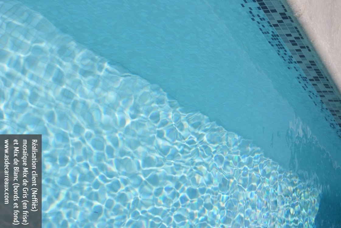Mosaique piscine Mix de Blanc Neige NEVE 32.7x32.7 cm - 2.14m² - 2