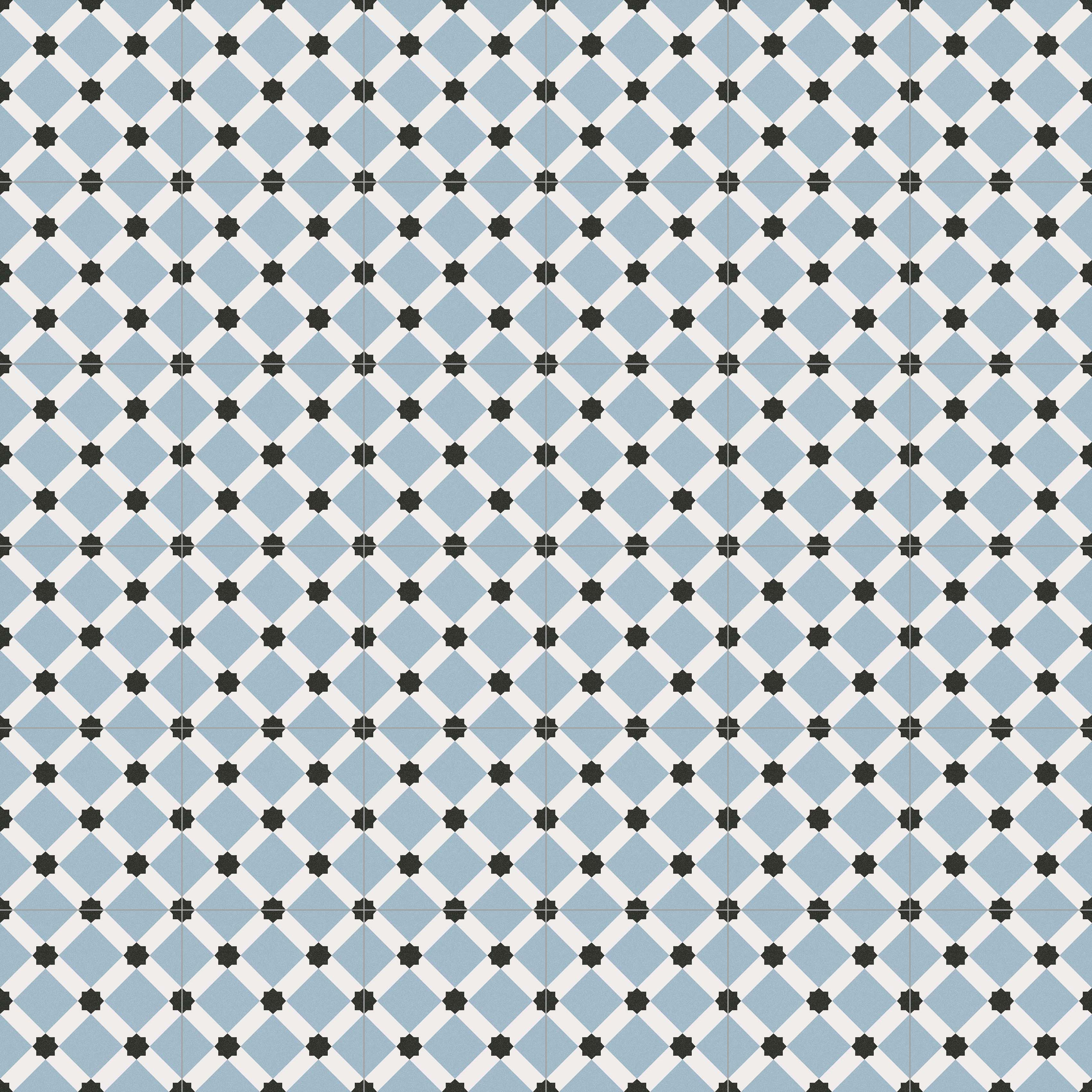 Carrelage style ciment blanc bleu géométrique 20x20 cm 1900 PALAU CELESTE - 1m² - 8