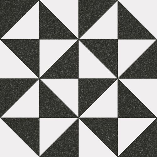 Carrelage style ciment triangles blanc noir 20x20 cm 1900 TERRADES Grafito - 1m² - zoom