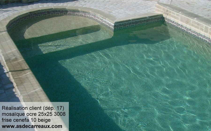 Mosaique piscine Nieve beige ocre orangé 3008 31.6x31.6 cm - 2 m² - 2