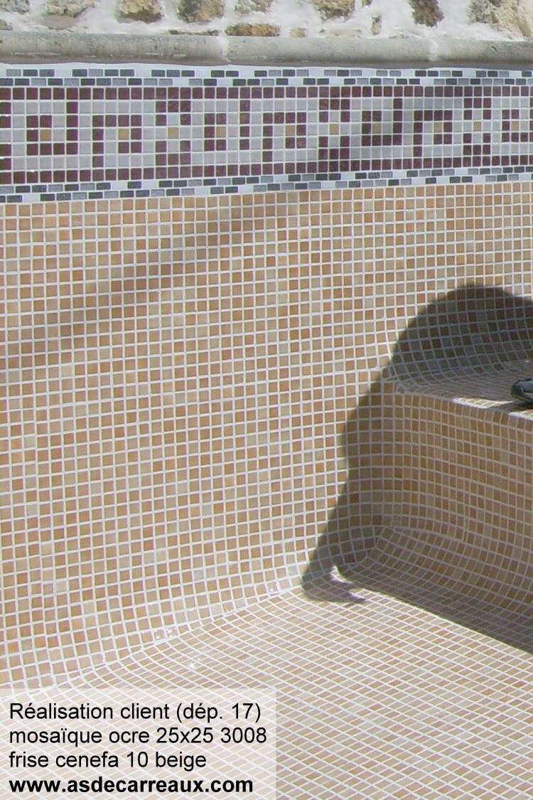 Mosaique piscine Nieve beige ocre orangé 3008 31.6x31.6 cm - 2 m² - 4