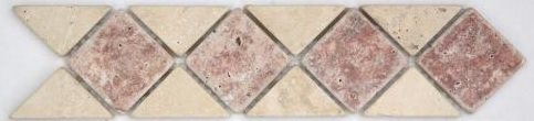 Frise pierre 512 Travertin Beige - Travertin Rouge 28.5x7 cm - unité - zoom