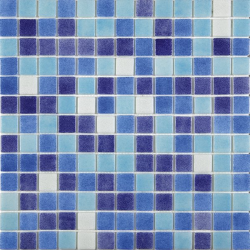 Mosaique piscine mix de bleu et blanc 7524 JAEN 31.6x31.6 cm - 2 m² - zoom