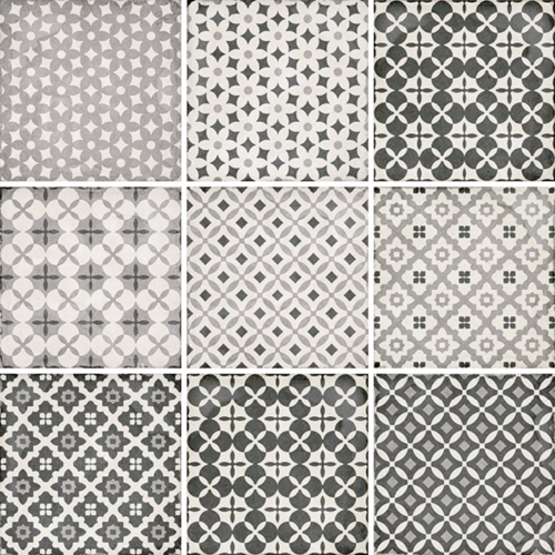 Carrelage style ciment patchwork 20x20 cm ART NOUVEAU ALAMEDA GREY 24420 - 1m² Equipe