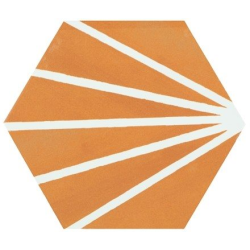 Tomette orange motif dandelion MERAKI MOSTAZA 19.8x22.8 cm - 0.84m² Bestile