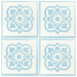 Carreau de ciment décor bleu clair et blanc 20x20 cm ref7370-1 - 0.48m² 