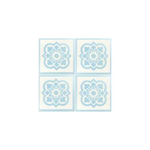 Carreau de ciment décor bleu clair et blanc 20x20 cm ref7370-1 - 0.48m²