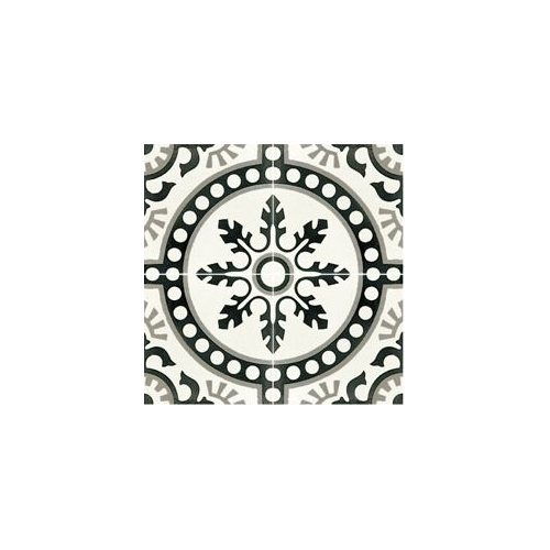 Carreau de ciment décor rosace noire 20x20 cm ref7620-1 - 0.48m² Carreau de ciment décor rosace noire 20x20 cm ref7620-1 - 0.48m² Carreaux ciment véritables