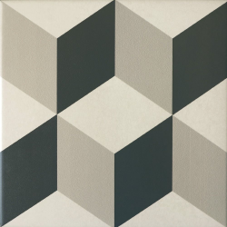 Carrelage imitation ciment cube gris blanc 20x20 cm CAPRICE PROVENCE 20938 - 1m² - zoom