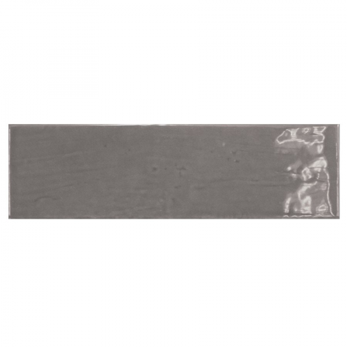 Carrelage uni brillant gris graphite 6.5x20cm COUNTRY GRAPHITE 0.5m² Equipe