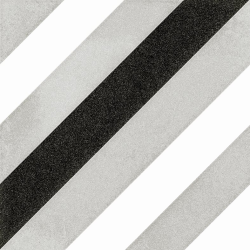 Carrelage géométrique noir et gris 20x20 cm SCANDY ETT R10 - 1m² - zoom