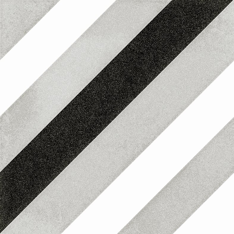 Carrelage géométrique noir et gris 20x20 cm SCANDY ETT R10 - 1m²