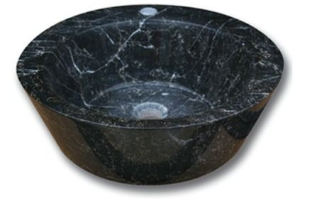 Vasque Abi marbre noir poli 42x15 cm - zoom