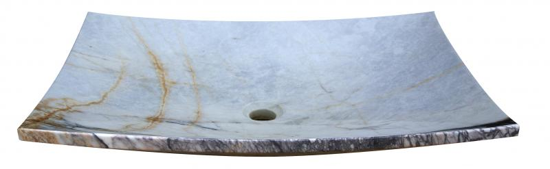 Vasque pierre Assiette Afyon White 65x45x15 cm - zoom