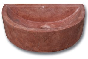 Demi vasque pierre travertin rouge 42x26x12 cm - zoom