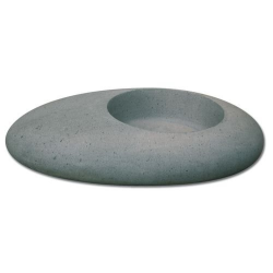 Vasque grise forme galet basalt - zoom