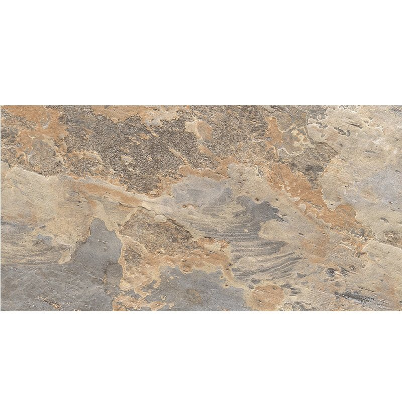Carrelage effet pierre beige marron nuancé ARDESIA OCRE 32x62.5 cm R9 - 1m² - zoom