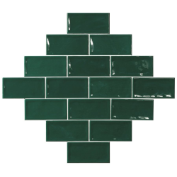 Carrelage effet zellige vert 7.5x15 GLAMOUR VERDE - 0.45m² El Barco