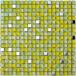 Mosaique Lagos Lima - verre métal 30x30 - boite de 0.72m² - zoom