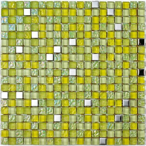 Mosaique Lagos Lima - verre métal 30x30 - boite de 0.72m²