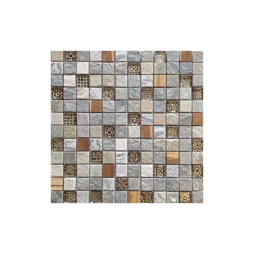 Malla Bamboo Crema - Mosaique bois marbre et verre 30x30cm - unité Decora