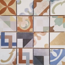 Malla Cartago - Mosaique grès 32x32cm - imitation ciment - unité Decora