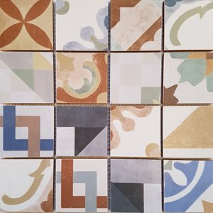 Malla Cartago - Mosaique grès 32x32cm - imitation ciment - unité - zoom