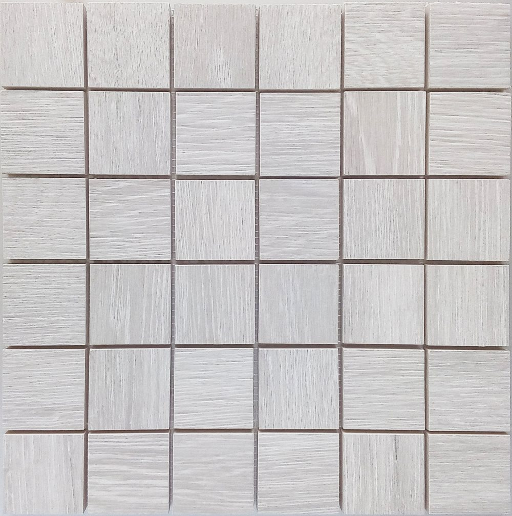 Malla Wood Gris - Mosaique imitation bois - grès cérame 29x29cm - unité - zoom