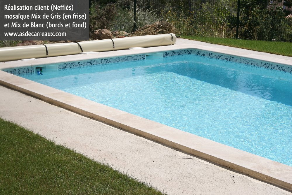 Mosaique piscine Mix de Gris bleuté GREY 32.7x32.7 cm - 2.14m² - 2